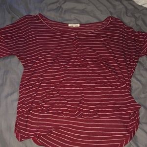 Red and white striped blouse